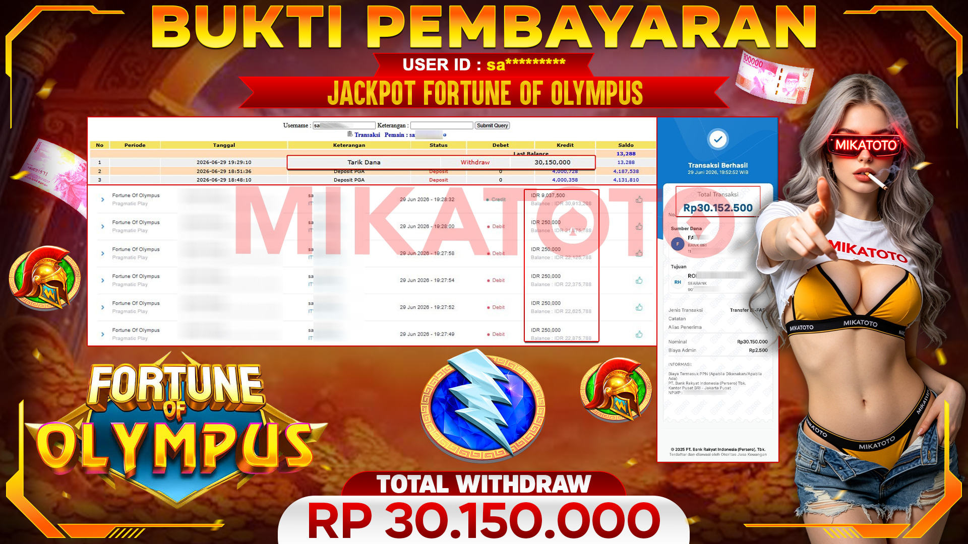 🏆 SELAMAT KEPADA PEMENANG JACKPOT DI Fortune Of Olympus - Pragmatic Play 30,150,000🏆