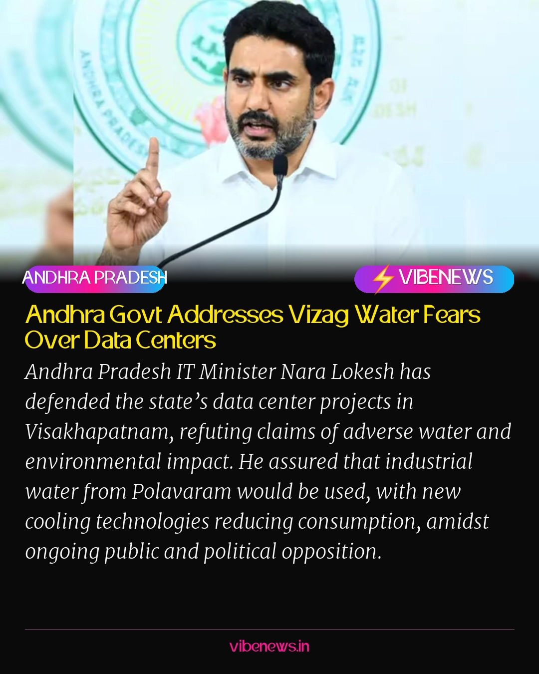 Andhra Govt Addresses Vizag Water Fears Over Data Centers
