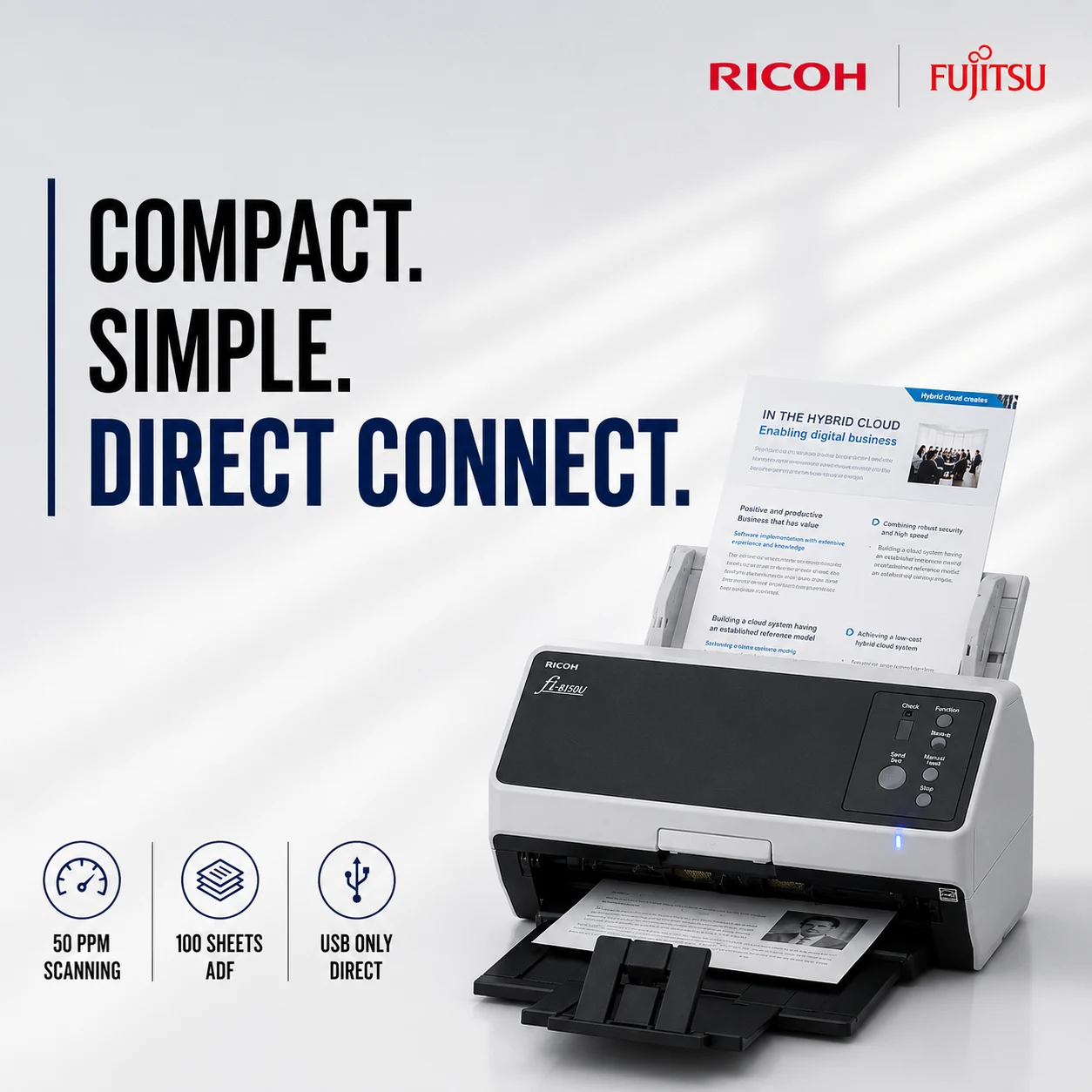 Ricoh fi-8150U Compact Desktop Document Scanner Malaysia