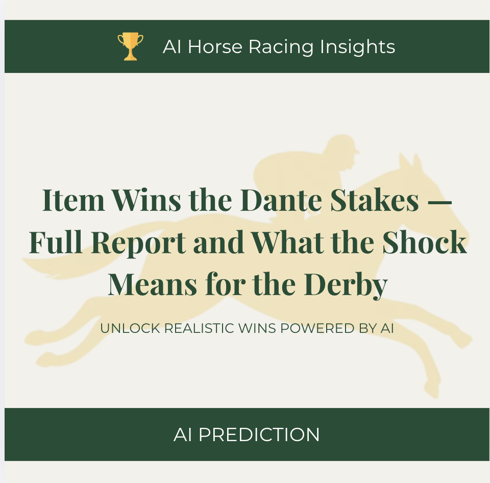 Item Wins the Dante Stakes — Full Report and What the Shock Means for the Derby