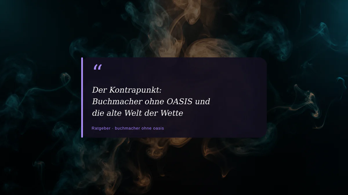 Der Kontrapunkt: Buchmacher ohne OASIS und die alte Welt der Wette