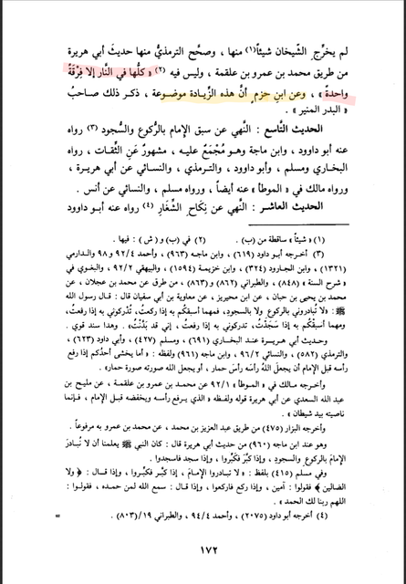In red: all the sects are in fire except one 
In yellow: on the authority of Ibn Hazm this addition is a fabrication
