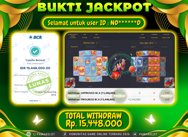 PAMANSLOT JACKPOT Game Wild Couster Rp.15,448,000- LUNAS