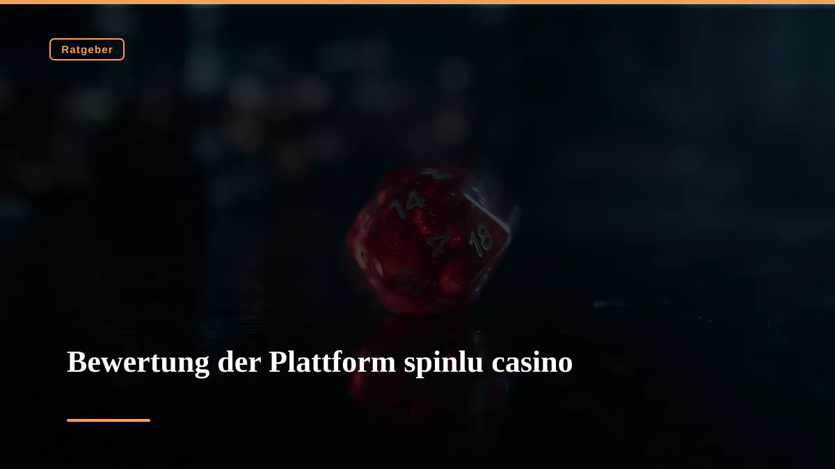 Bewertung der Plattform spinlu casino
