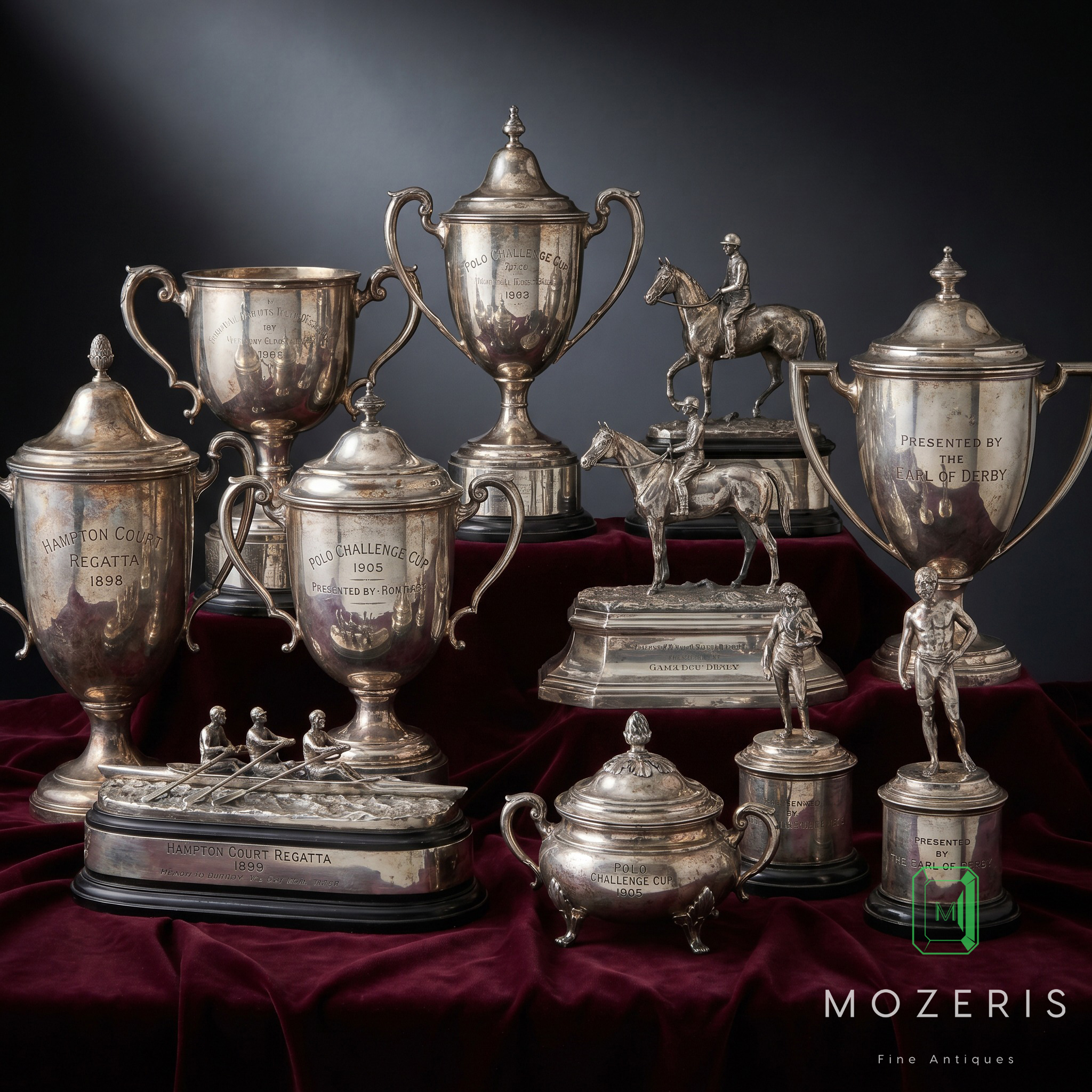 Antique silver trophy and presentation cup — specialist buyers Mozeris Fine Antiques