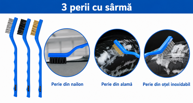 Perii tehnice nailon alama si otel inoxidabil - imagine 4