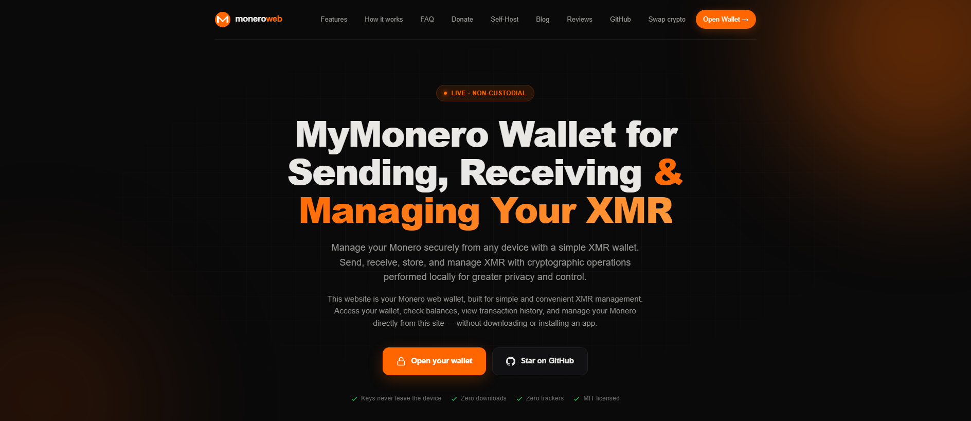 Stored capture of my-monerowallet.com
