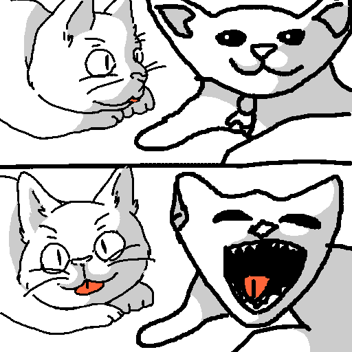 Drawing of two cats.