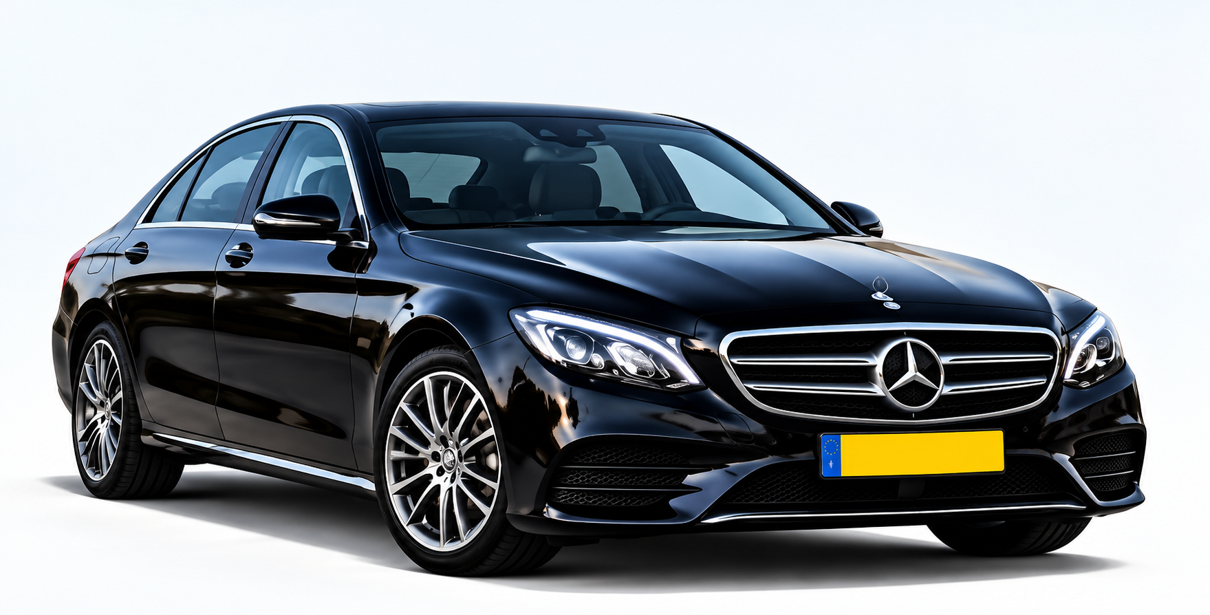 Zwarte Mercedes E-Klasse taxi