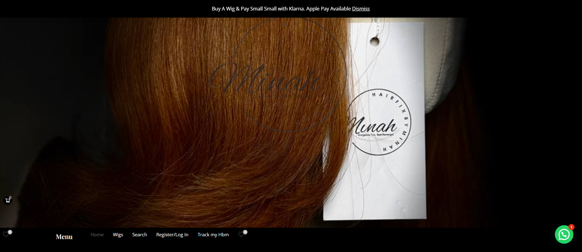 Forensic screenshot of minahluxe.beauty showing the phishing page layout