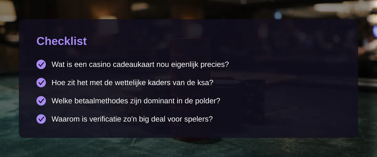 Gokken met een casino cadeaukaart in de nederlandse polder — Checklist