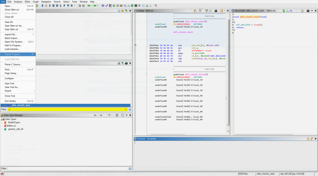 Export modified dynamic library in Ghidra