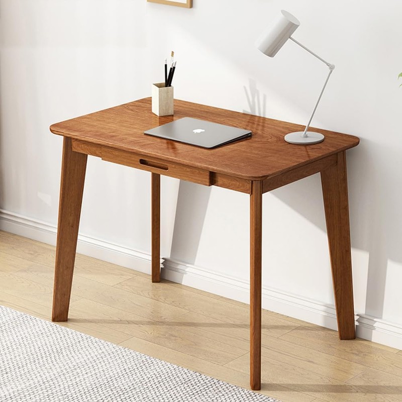 Light Luxury Zen Style Brown Black Walnut Solid Wood Executive Desk with Multi-functional Storage Drawers & Floor Filing Cabinet Combo Ebern Designs