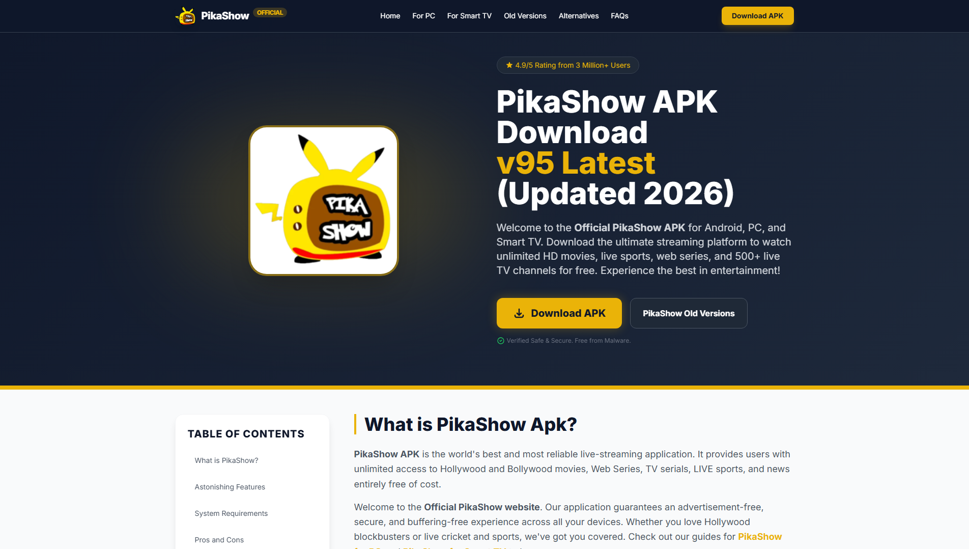 Stored capture of pikashowapkt.com