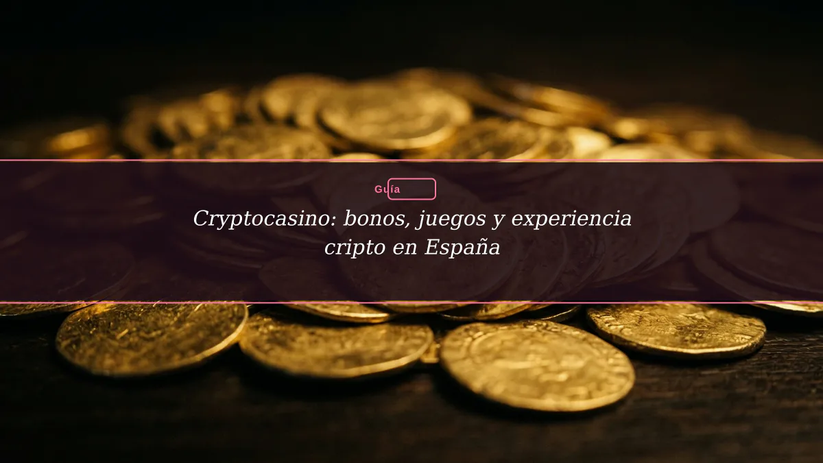 Cryptocasino: bonos, juegos y experiencia cripto en España