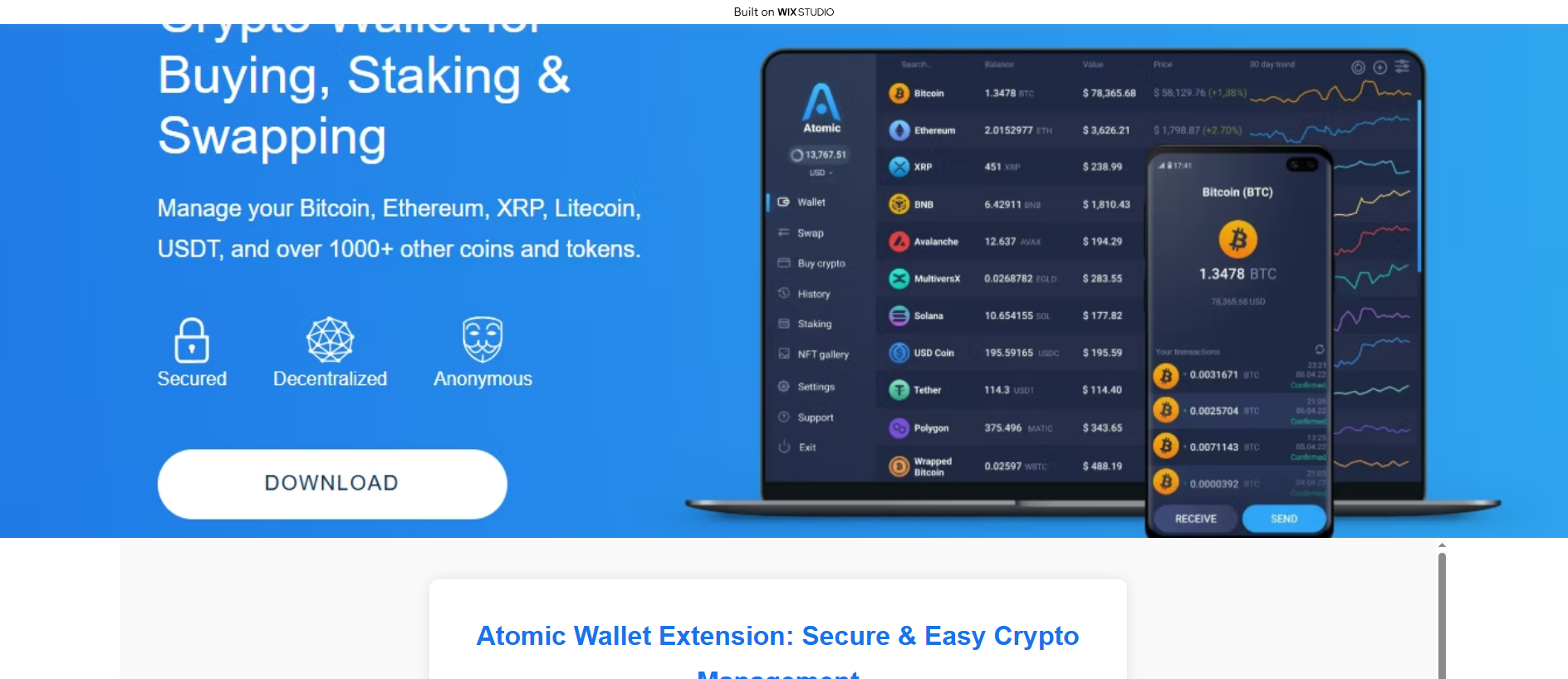 Stored capture of atomic-en-us.wixstudio.com