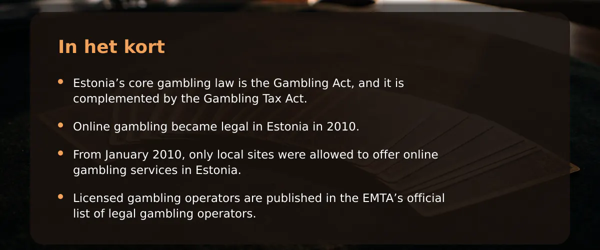 Verkennen van online casino Estland — In het kort