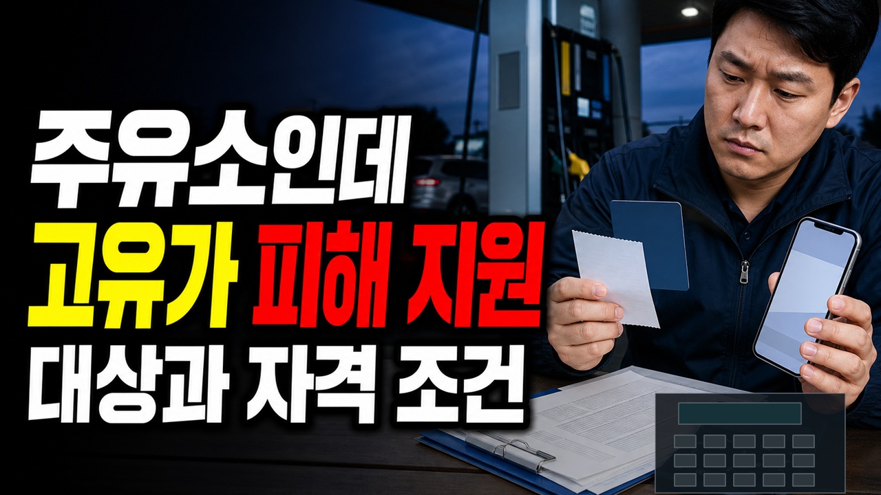 주유소인데 고유가 피해지원금 결제가 안 될 때 봐야 할 예외 조건 관련 핵심 정보를 상징적으로 보여주는 썸네일 이미지