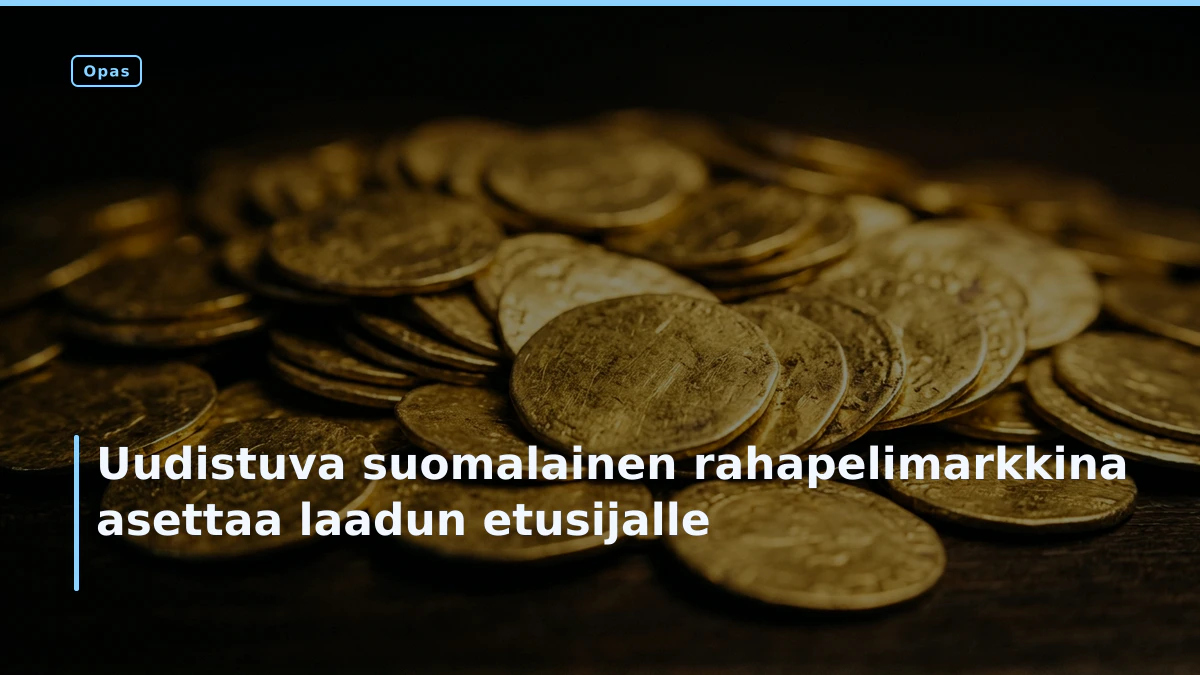 Uudistuva suomalainen rahapelimarkkina asettaa laadun etusijalle