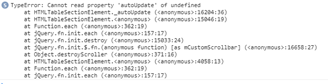 chrome datatable error