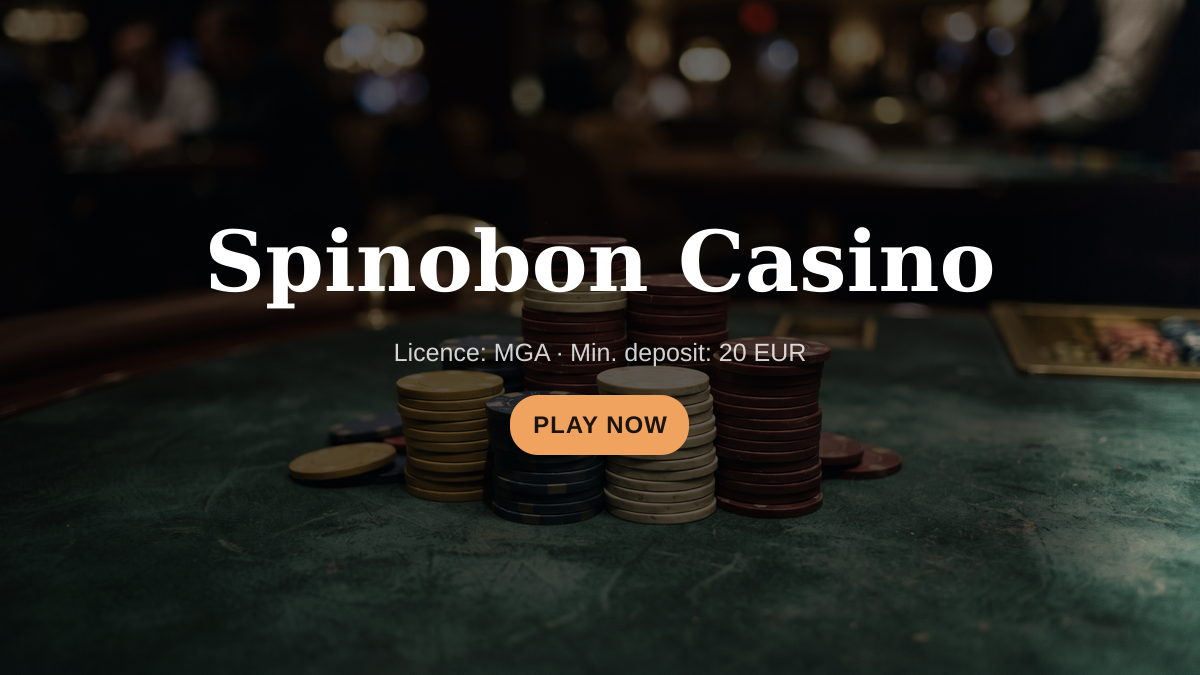 Spinobon Casino — welcome bonus 50% deposit bonus (min 20 EUR + 450 FS, payments: Visa, Mastercard, Bitcoin, Ethereum, Litecoin