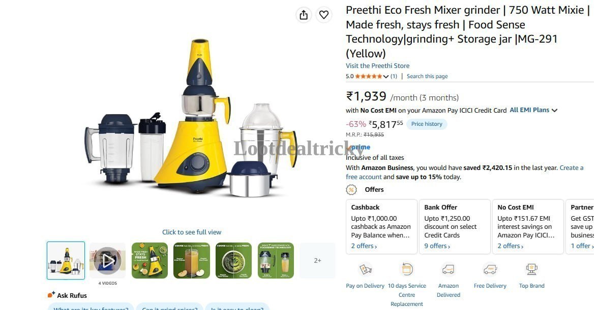 Preethi Mixer Grinder | Exclusive Sale Discount