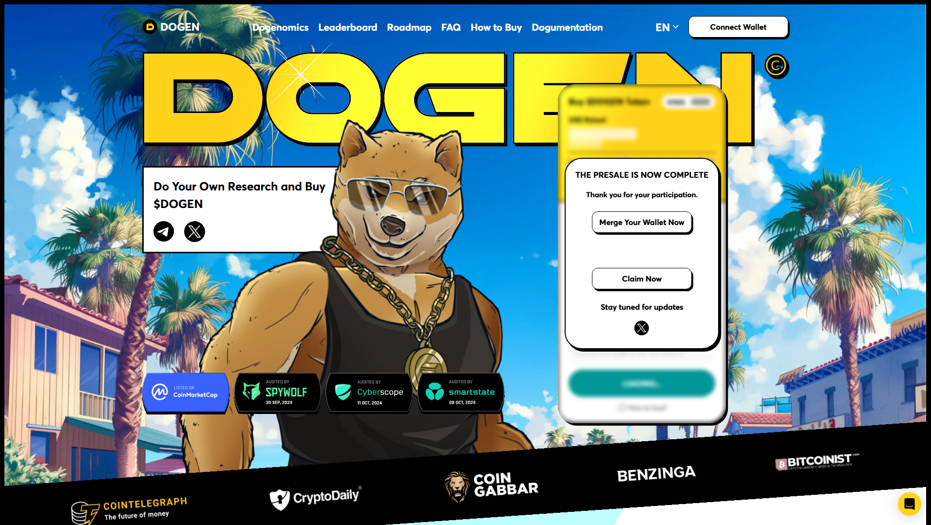 Screenshot of dogen-memeclaim.pages.dev