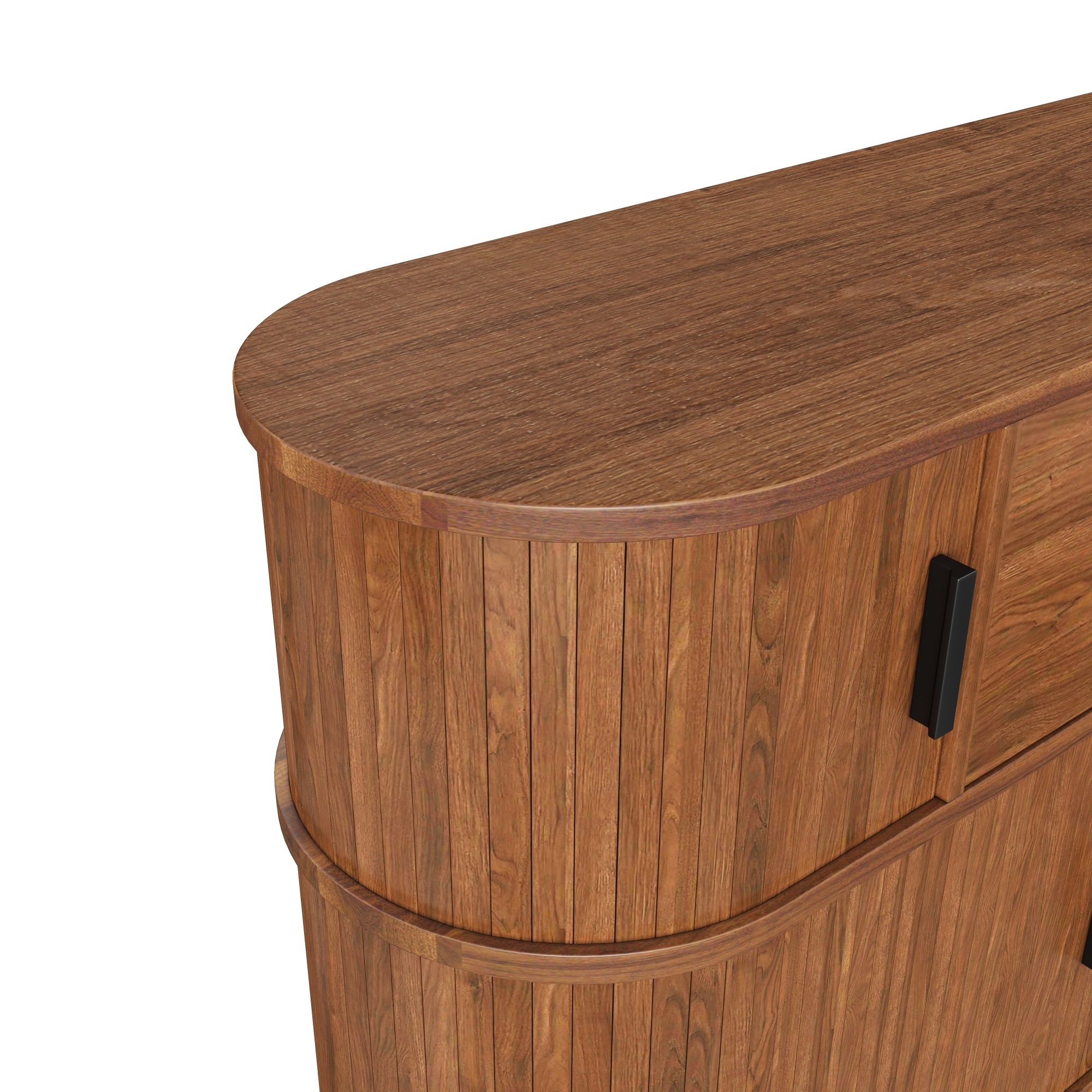 Buffet Noyer, Rangement, Portes Coulissantes, Design Moderne, Gain de Place, Fonctionnel - 110x35x81.5cm - Salon et Salle à Manger 3