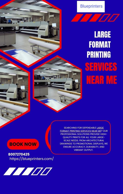 Searching for dependable large format printing services near me? Our professional solutions provide high-quality prints for all your large-scale needs. From architectural drawings to promotional displays, we ensure accuracy, durability, and vibrant output. With fast turnaround and expert handling, your projects are completed efficiently without compromising quality. We focus on delivering consistent results that meet professional standards, making it easier for you to manage deadlines and presentations with confidence.
Visit: https://blueprinters.com/large-format-printing/