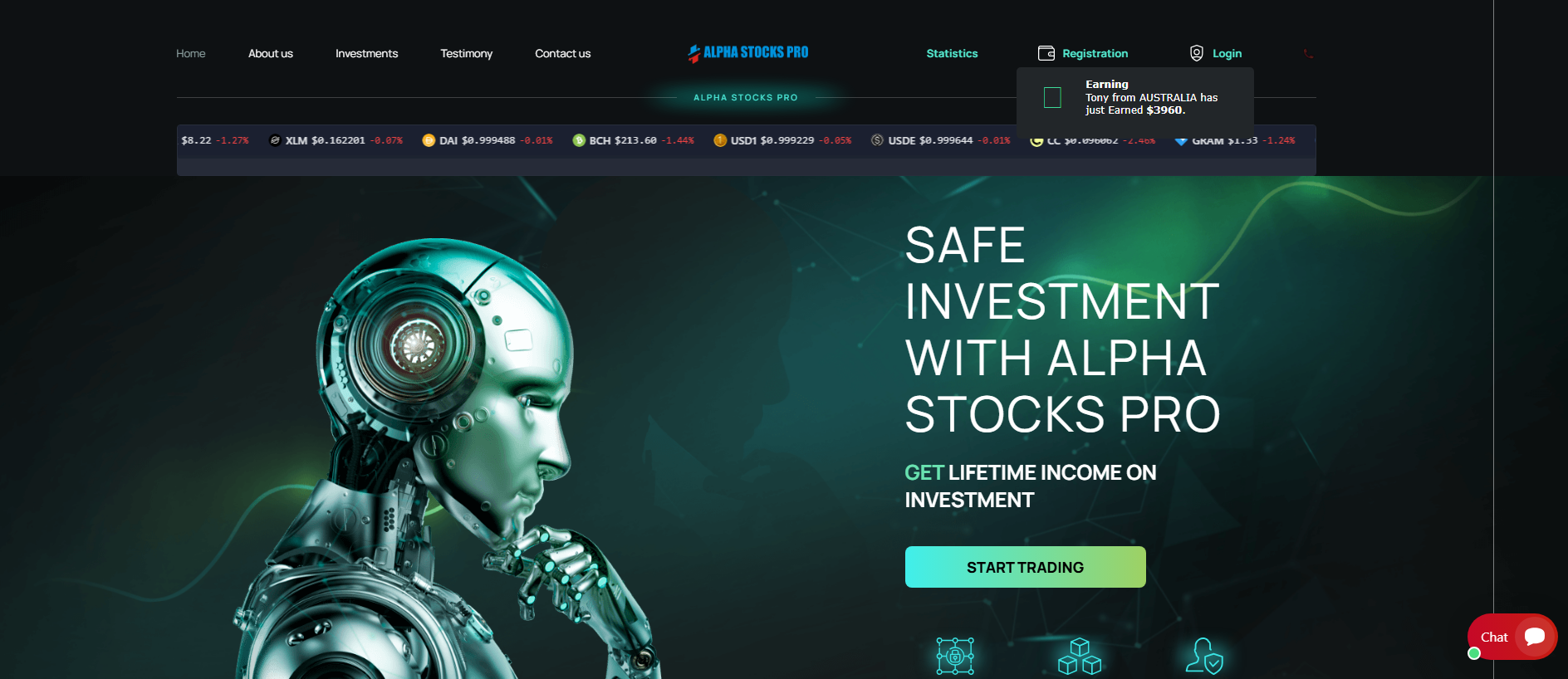 Stored capture of alphastockspro.com