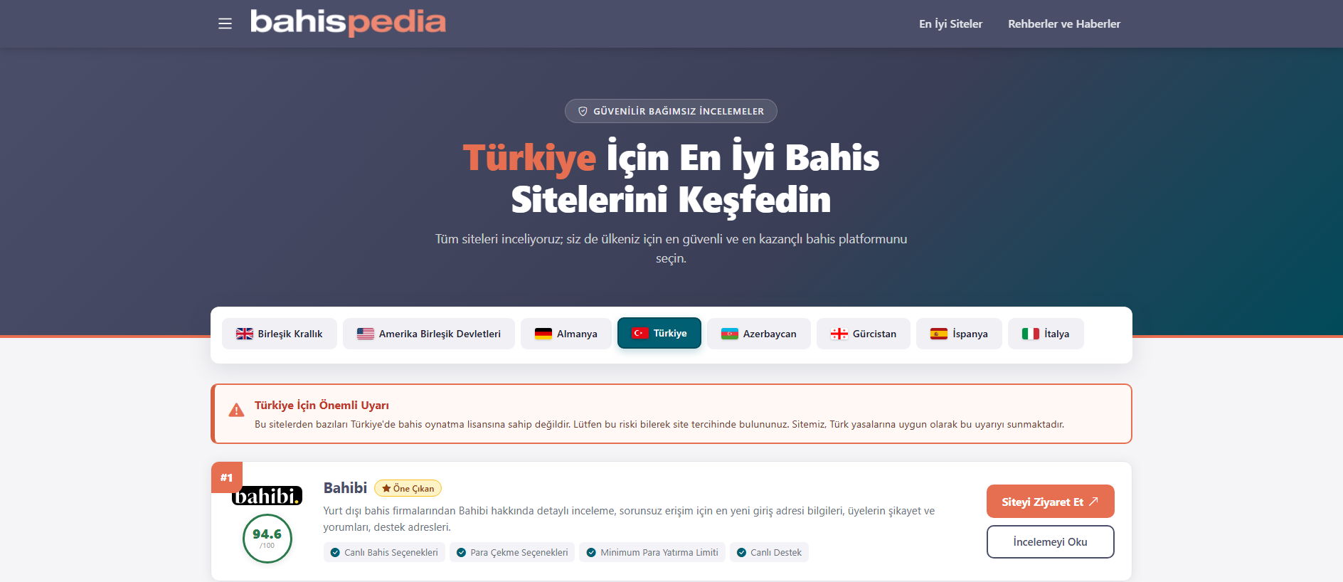 Screenshot of bahispedia.one