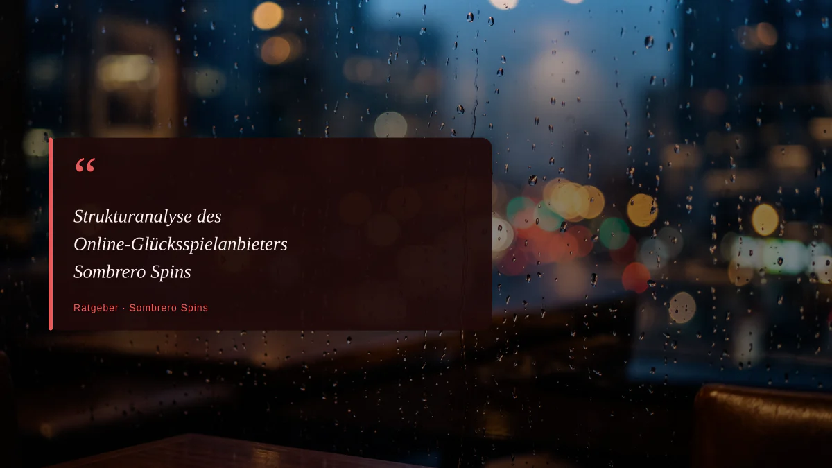 Strukturanalyse des Online-Glücksspielanbieters Sombrero Spins