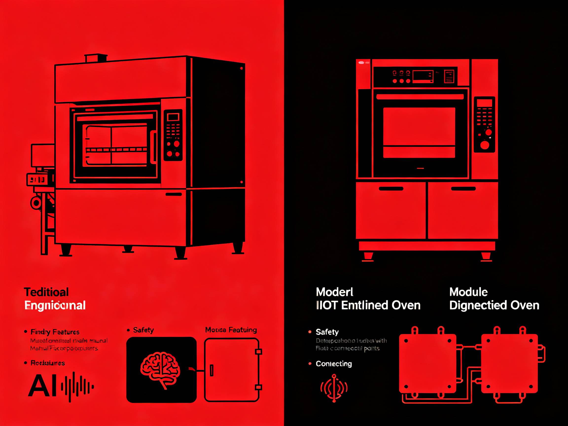 Comprehensive Guide to Industrial Oven Safety and Compliance2 - S&M Co.Ltd Traditional vs modern IoT ovens.