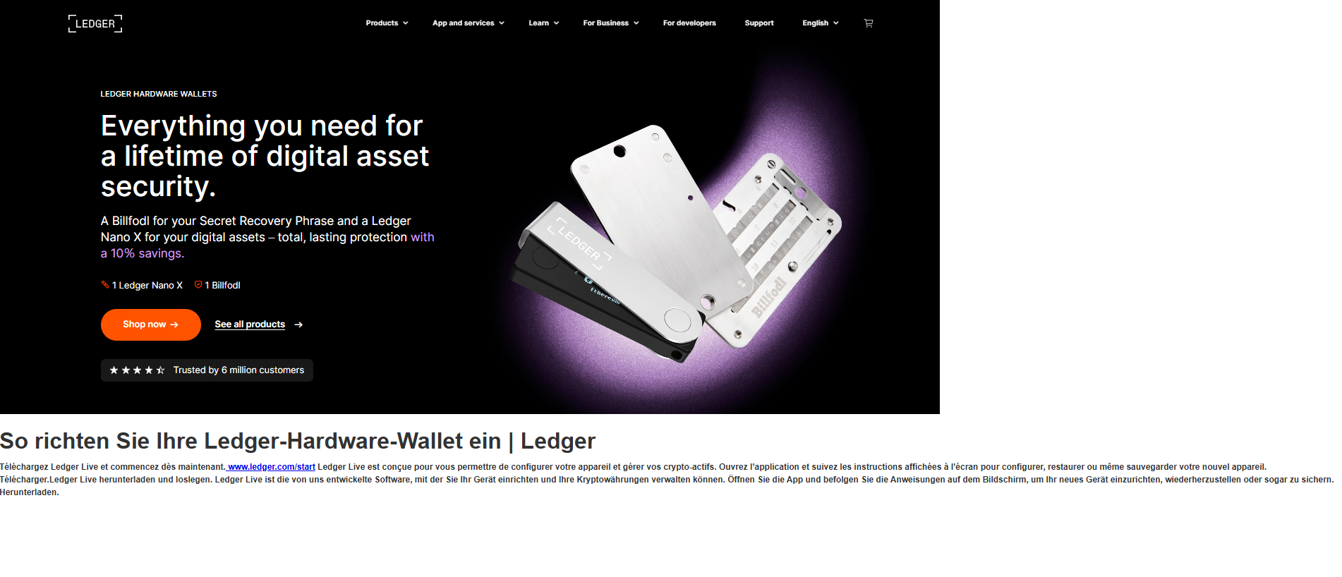 Forensic screenshot of www-ledger-start-cabeb.webflow.io showing the phishing page layout