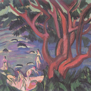 Красное дерево на пляже 1913