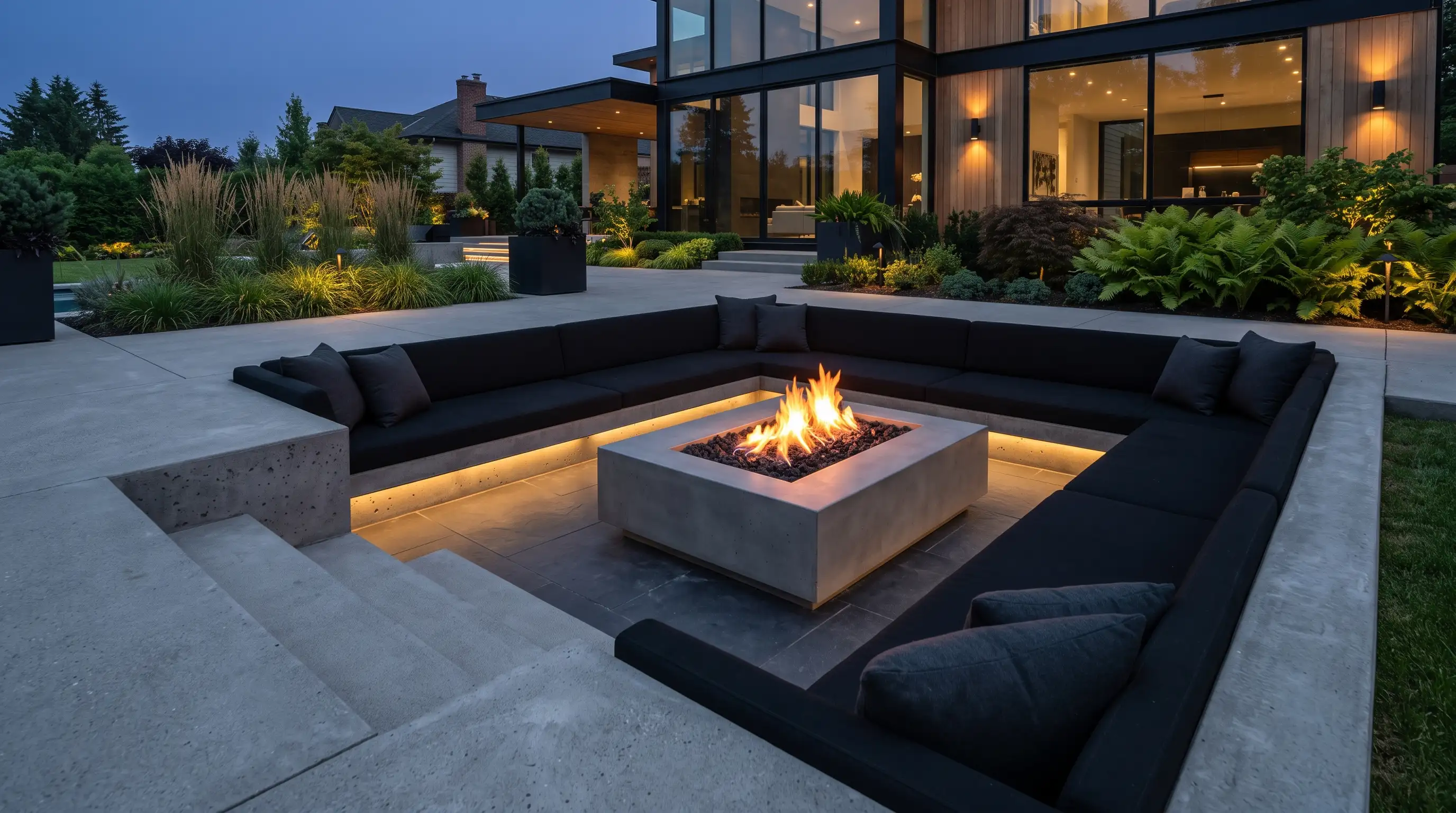 Sunken Fire Pit Lounge
