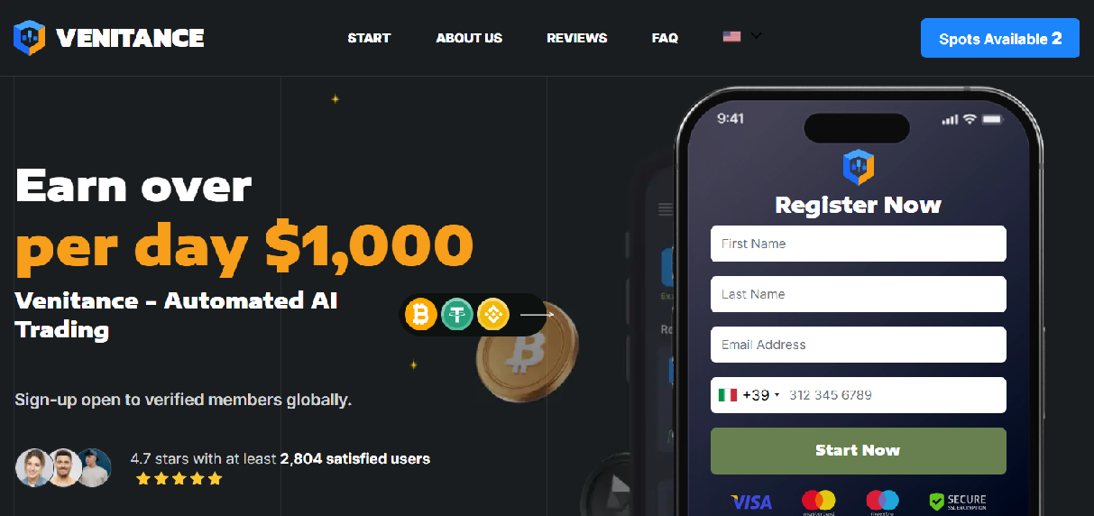Screenshot of venitance.biz