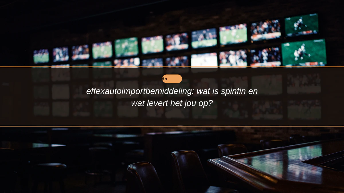 effexautoimportbemiddeling: wat is spinfin en wat levert het jou op?