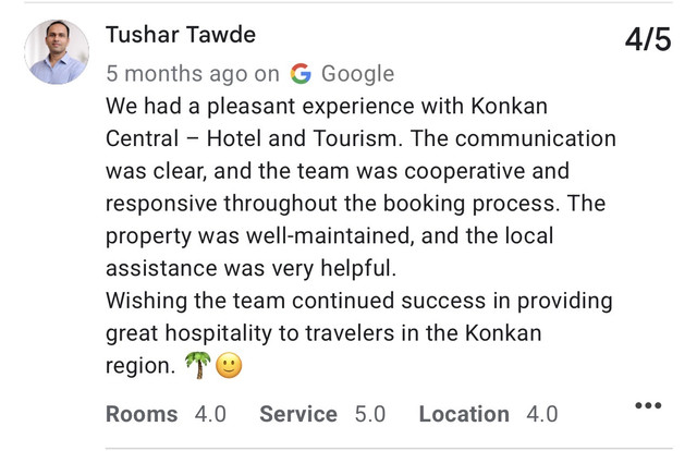 Google review by Tushar Tawde