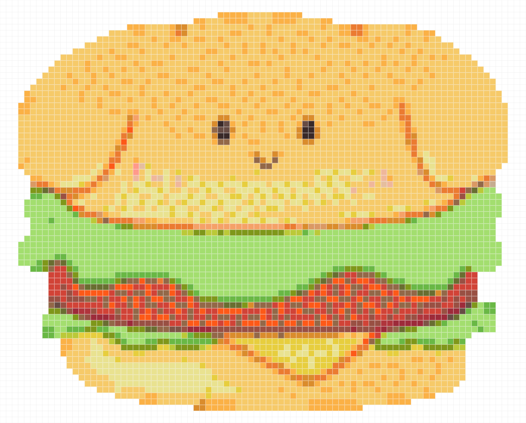 Cute Dog Burger Hybrid Perler Bead Pixel Art – Fas