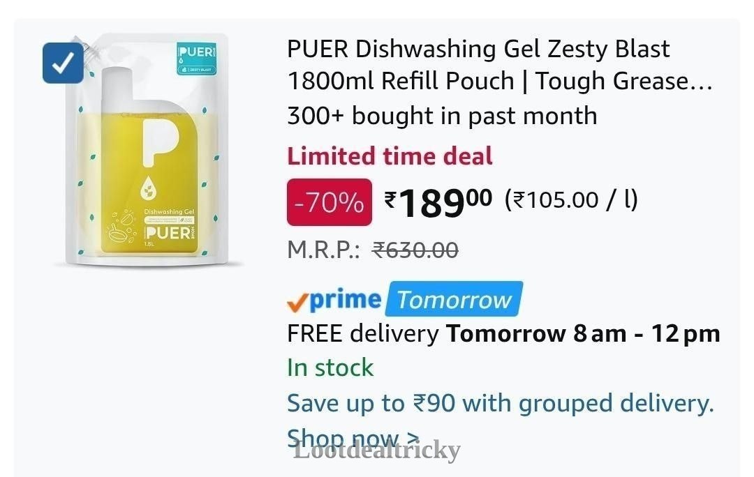 Grab Puer Dishwashing – Amazing Price Drop @ 189 Grab Puer Dishwashing – Amazing Price Drop @ 189