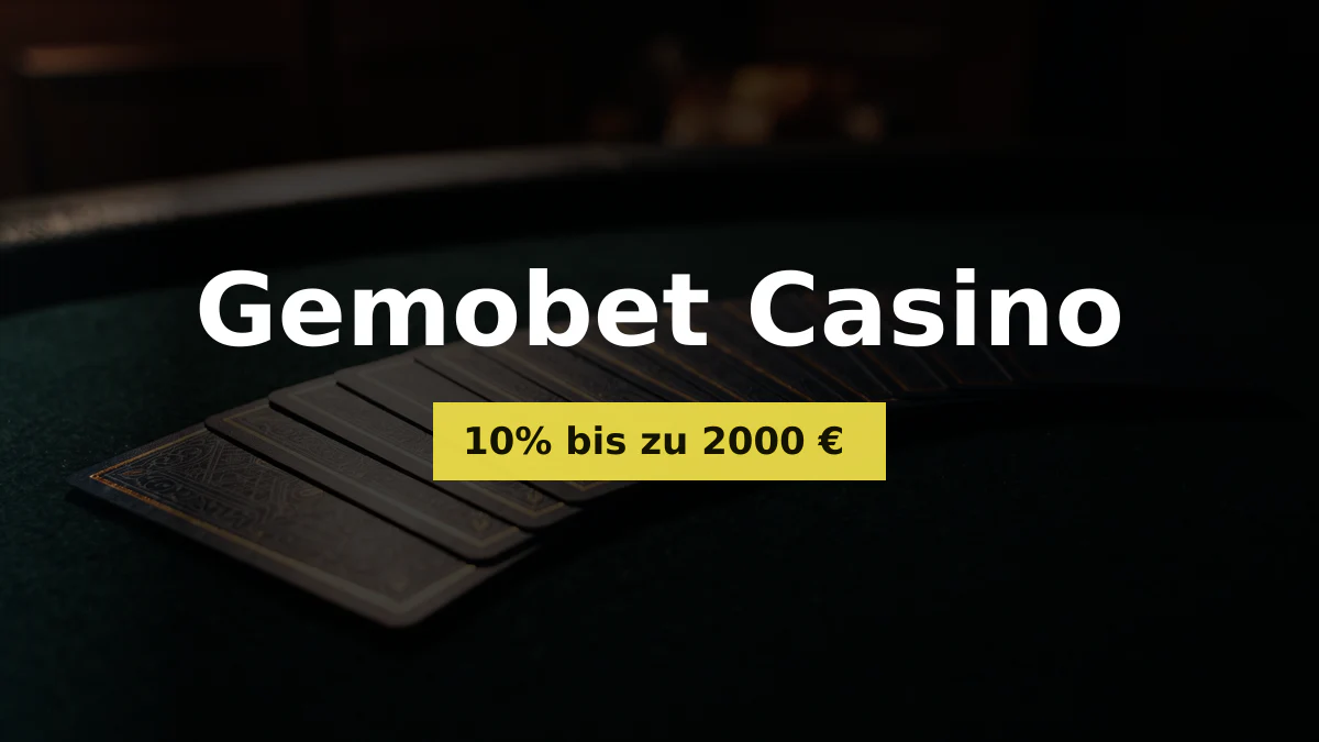 Gemobet Casino — Willkommensbonus 10% bis zu 2000 €, Zahlungen: Visa, Mastercard, Revolut, MiFinity