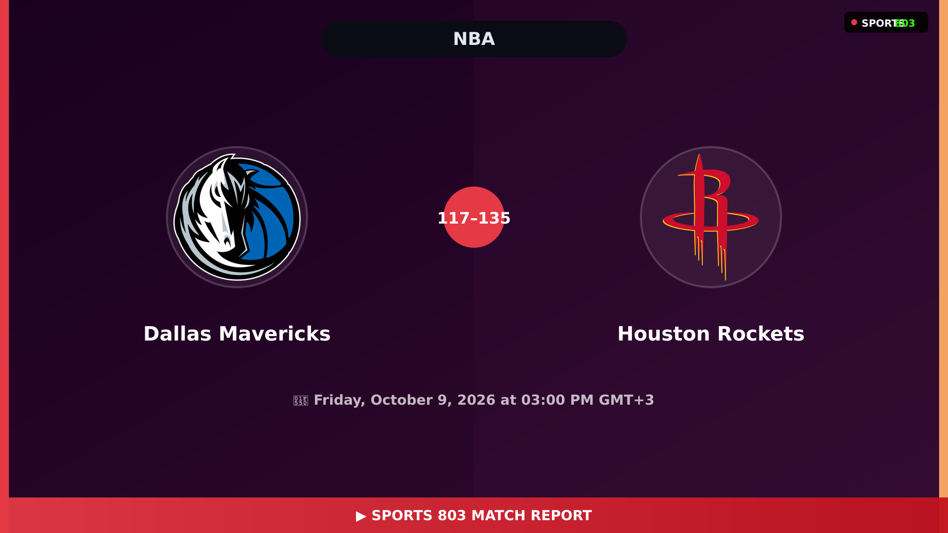 Dallas Mavericks vs Houston Rockets – Highlights & Replay | Sports 803