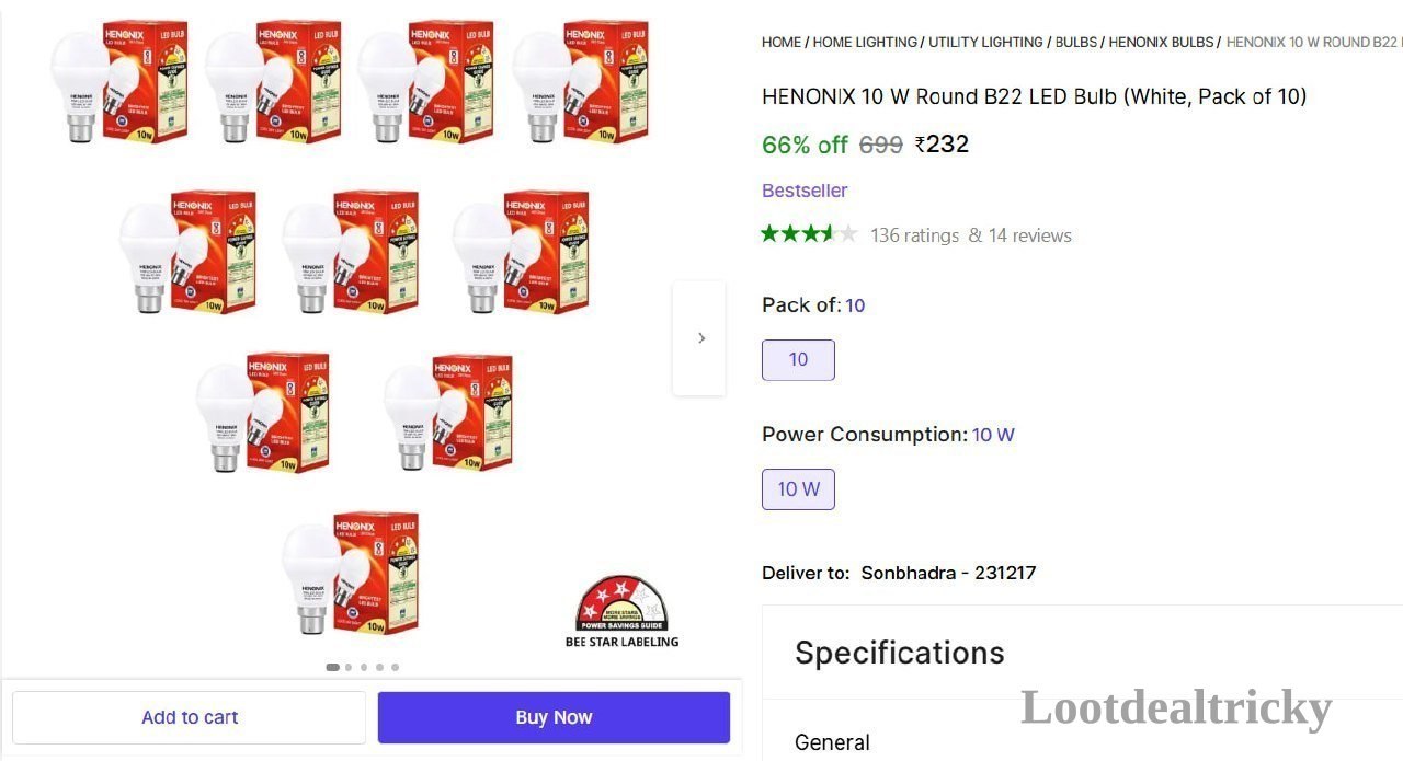 henonix 10w Bulb – Just ₹232 | Best Price Drop Today henonix 10w Bulb – Just ₹232 | Best Price Drop Today