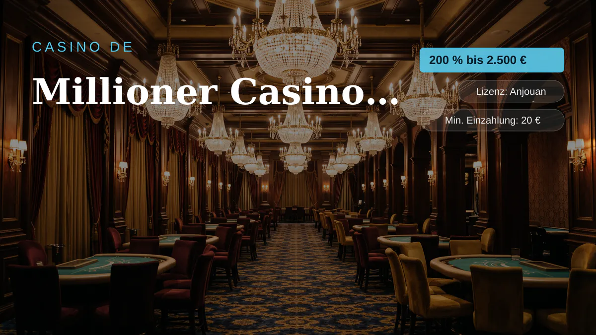 Millioner Casino & Sportwetten — Willkommensbonus 200 % bis 2.500 € + 300 FS, Zahlungen: Visa, Mastercard, Skrill, Neteller, Paysafecard