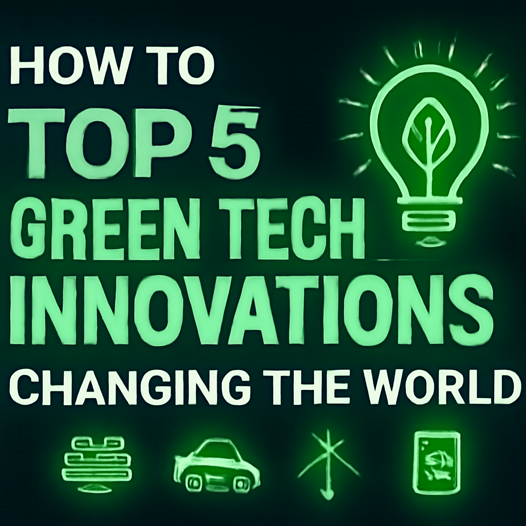 How To Top 5 Green Tech Innovations Changing The World