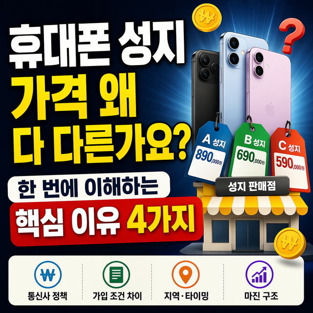 휴대폰 성지 가격 왜 다를까