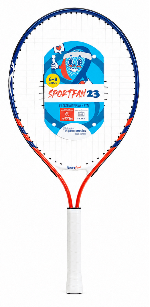 Raquete Sportfan Fan 23 nas cores Azul e Laranja