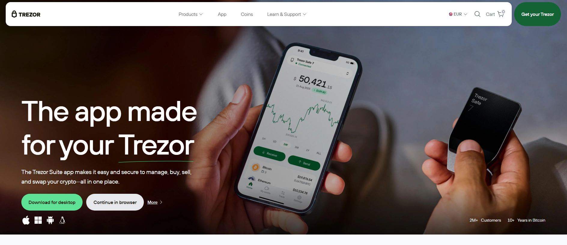 Stored capture of trezor.app-suite-io.com