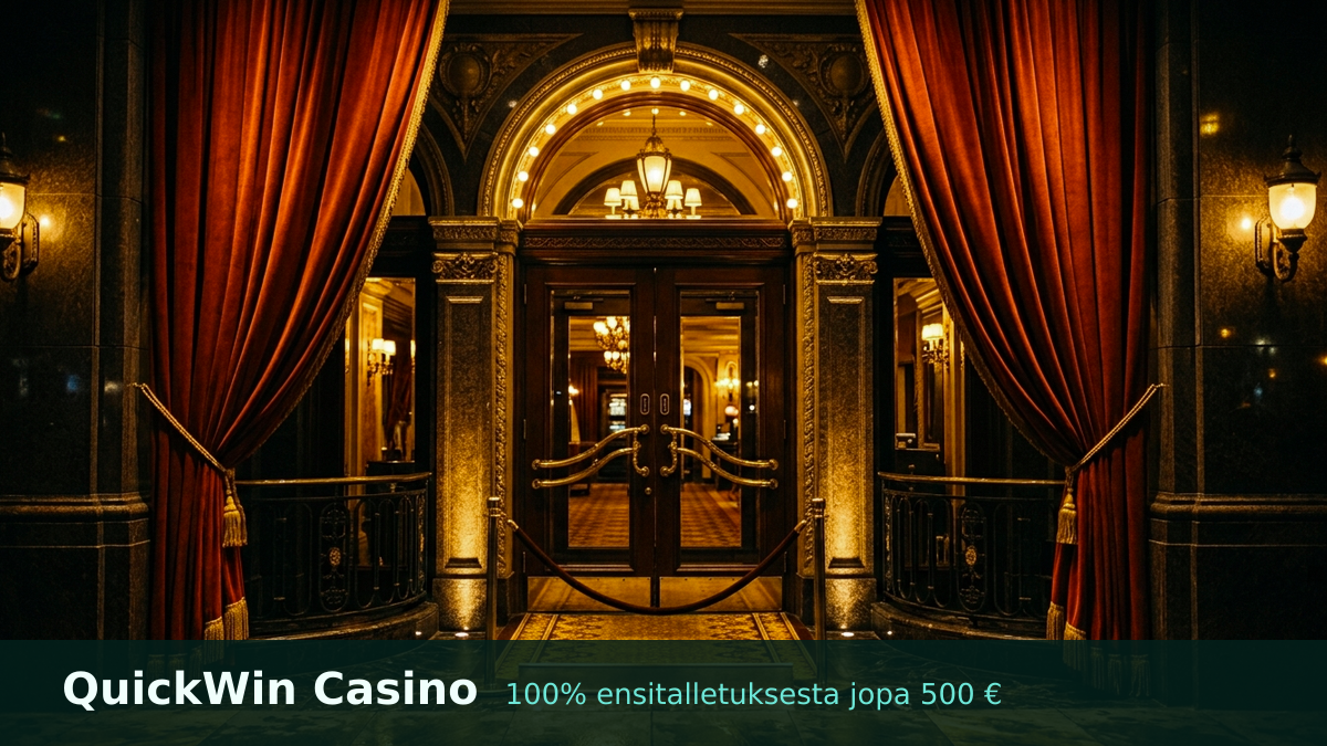 QuickWin Casino kasino — tervetuliaisbonus 100% ensitalletuksesta jopa 500 € + 200 FS, maksutavat: Visa, Mastercard, Skrill, Neteller, Paysafecard